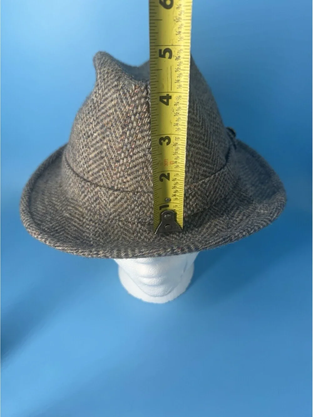 Vintage Pendleton Fedora Hat 7 1/8 Pure Virgin Wool Gray Tweed USA Made